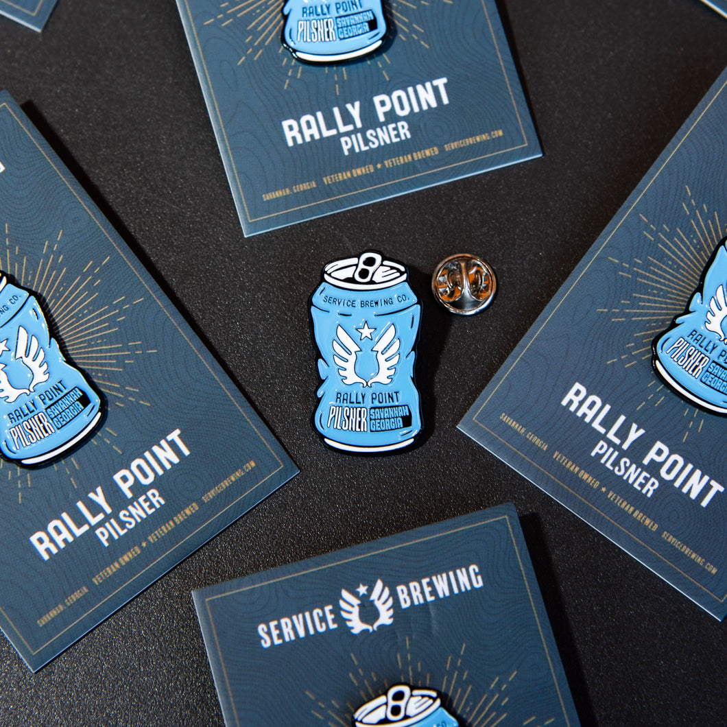 Rally Point Can Lapel Pin