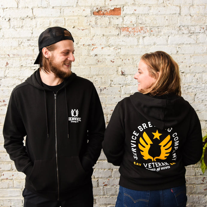 Black Full Zip Hooded Sweatshirt