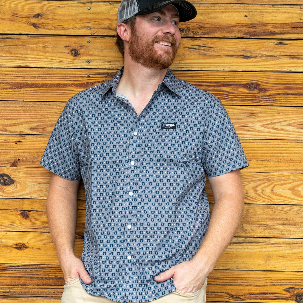 Service Logo Button Up Shirt